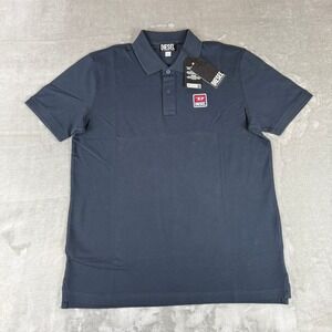 Diesel T-Smith 16-2 Polo Shirt Mens Large Midnight Navy Blue Stretch $110 NWT